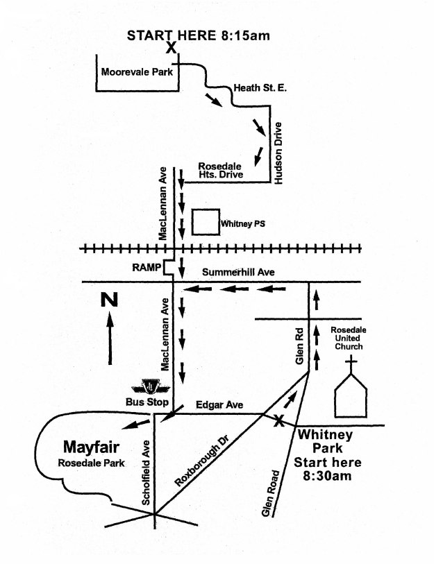 Mayfair parade routes - Rosedale and Moore Park
